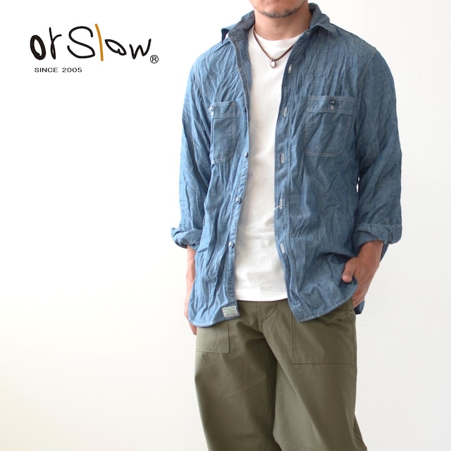 orslow [オアスロウ]  CHAMBRAY SHIRTS BLUE [01-8070-84] シャンブレーシャツ ブルー 青 ワークシャツ・ダンガリーシャツ・ブルーワーク・ブルーシャンブレー・MEN'S [2024SS]