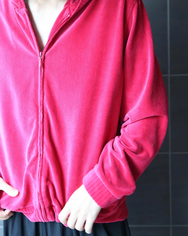vertical line zip-up hoodie