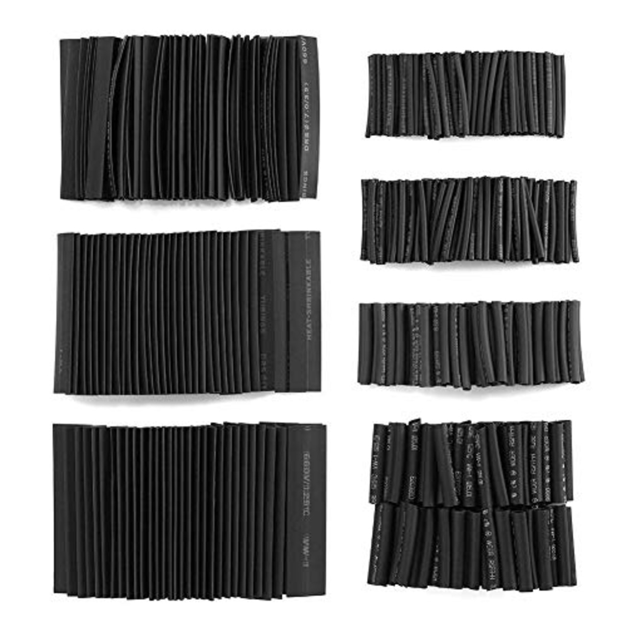 熱収縮チューブ 絶縁チューブ 防水 高難燃性 収縮 チューブ ブラック Φ1mm〜14mm (127ピースセット)