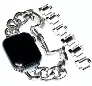 【努力特価】Royce&Roland Apple watch 高級 チェーンバンド/バタフライバックル (44mm 45mm 46mm 49mm) おしゃれ アップルウォッチ バンド ベルト/ステンレス シルバー (Series 11 10 9 8 7 6 5 4 SE Ultra) レディース メンズ ギフト プレゼント
