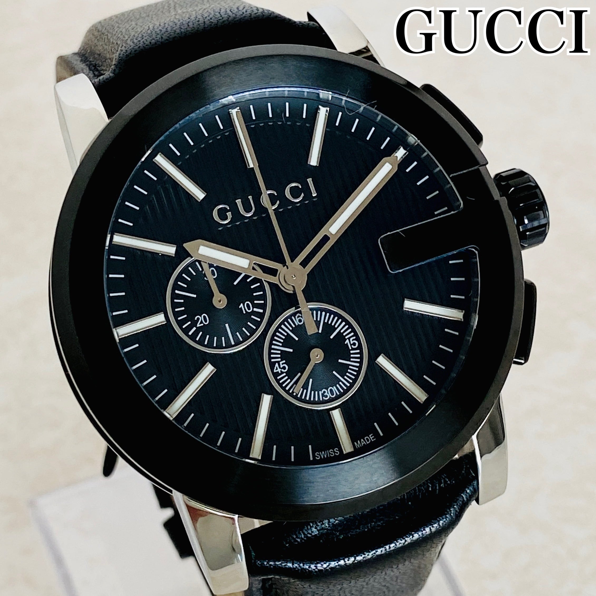 品】GUCCI メンズ ブラック タイムレス-