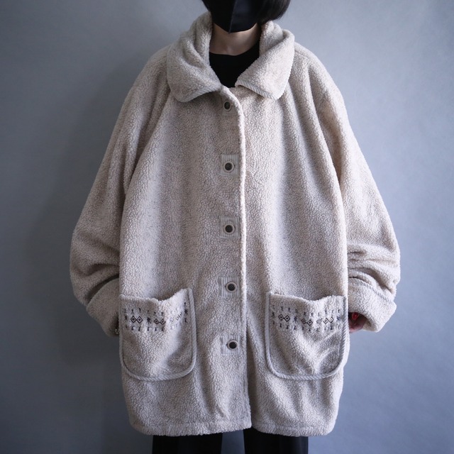 "reversible" boa fleece × shakashaka XXX over silhouette jacket coat