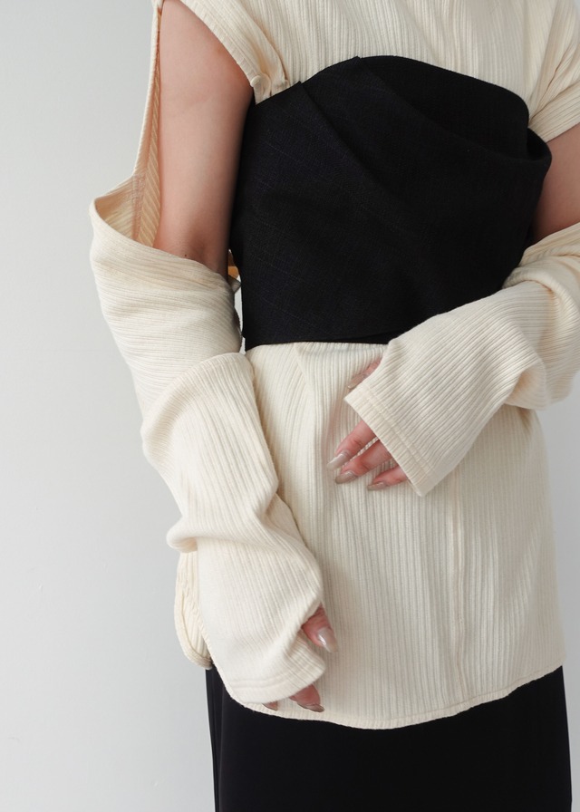 CF230812 shoulder slit mulch way tops〈 ivory 残り6点 〉