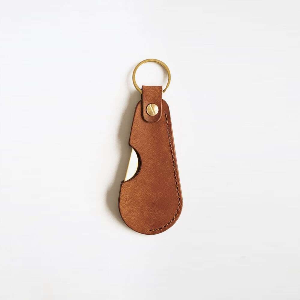 サッと使える スマート靴べら【ブラウン】 | セミオーダーできる革小物