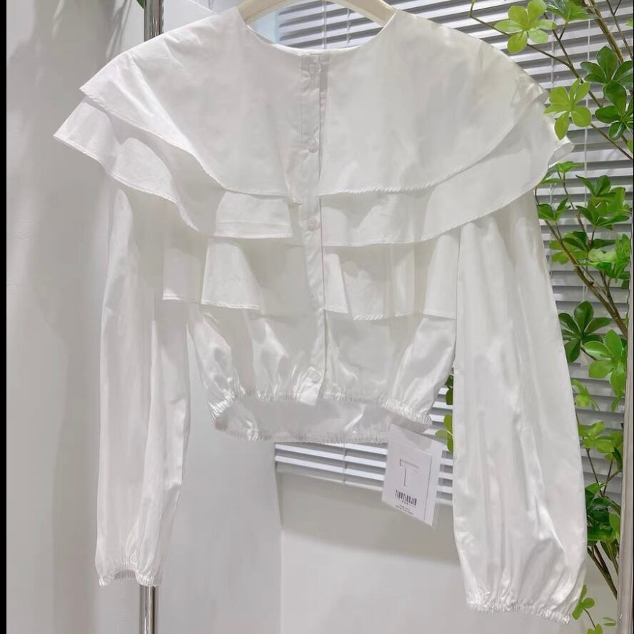 ruffle collar gather blouse［3 color］ | Bonnecloche
