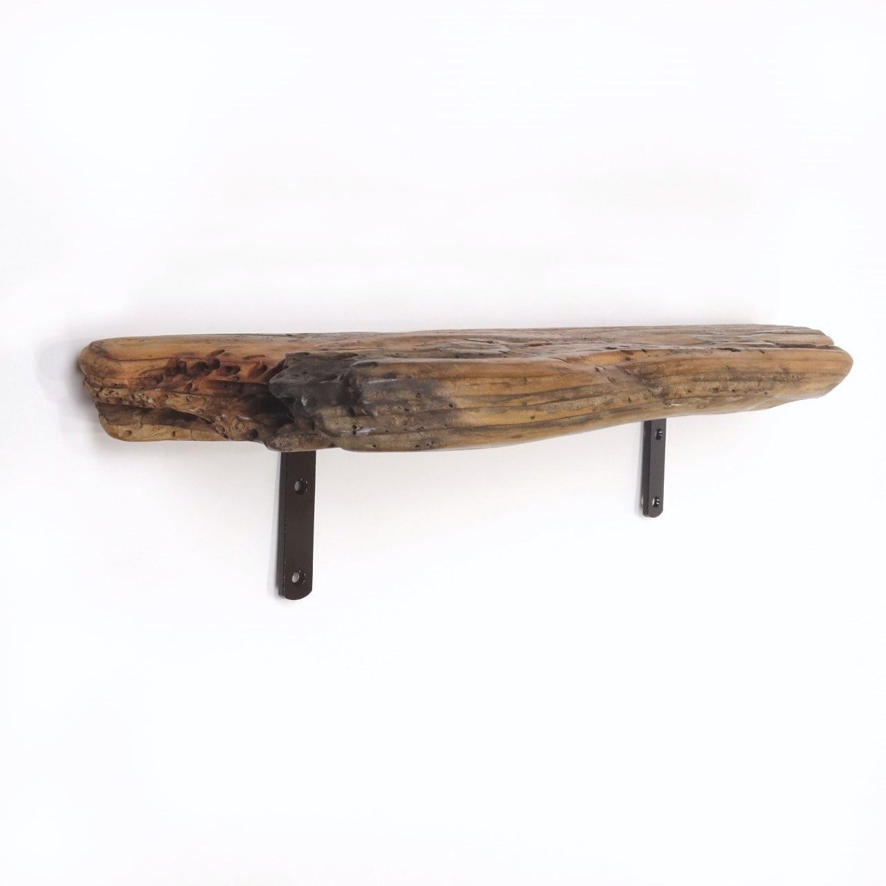 温泉流木】翼を広げた重く分厚い流木の壁掛けラック 壁掛け棚 ウォール