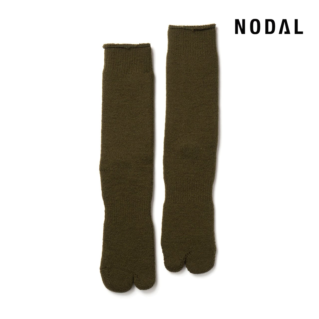 【DM便190円】NODAL Brushed Pile Socks(Army Green) 裏起毛のパイルソックス