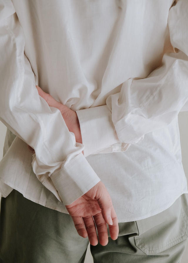 Martin Margiela 09SS shadow stripes regular collar shirt