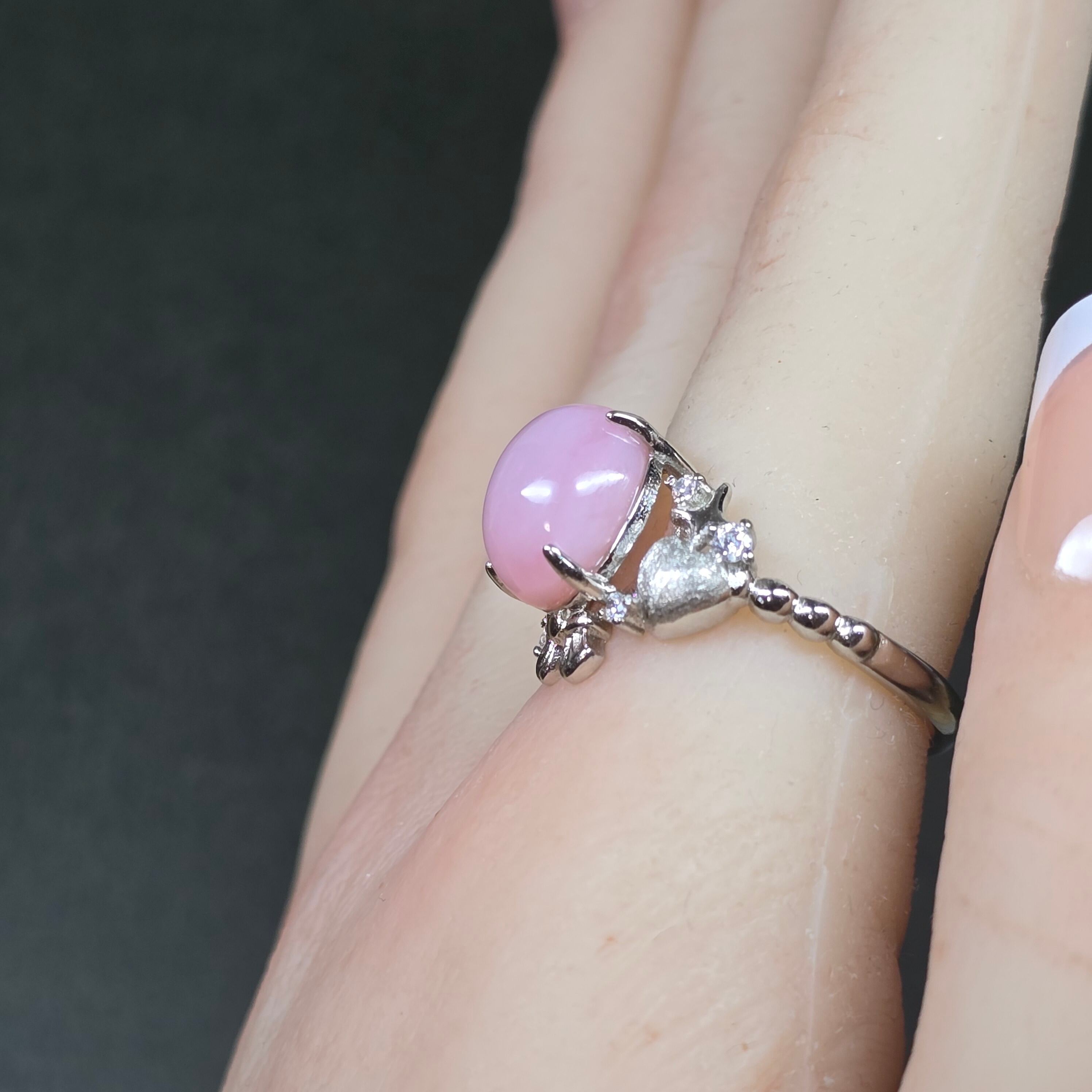 ピンクオパール リング ピンクオパール 指輪 シルバー キラキラ | Momi