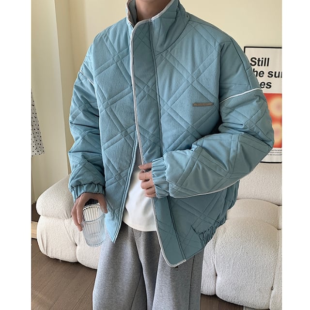 予約販売】ブルゾン アウター キルティング 冬 防寒 ブラック/ブルー