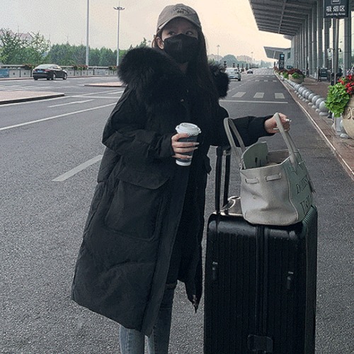 ロングコート レディース 大きいサイズ ロング丈 ミドル丈 4色 もこもこ モコモコ ダウンコート ダウン 長袖 ボタン ポケット 無地 シンプル 通勤 デート 女子会 お出かけ 韓国 20代 秋冬