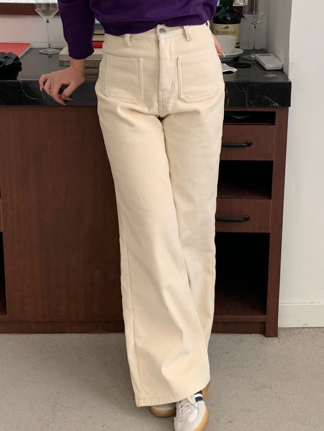 【即納】straight corduroy pants / 3color (裏起毛)