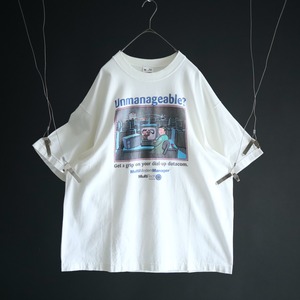 over silhouette " Mulch-Tech Systems " enterprise print design white Tee