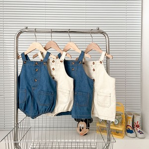 【BABY&KID】2023新作　デニムボタンロンパース、サロペット