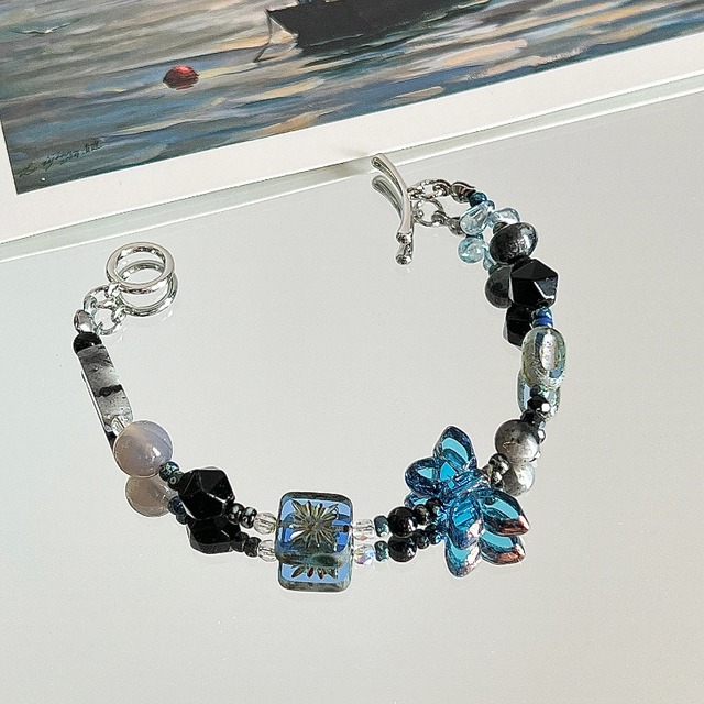 Neonオリジナル美しい藍蝶ブレスレット