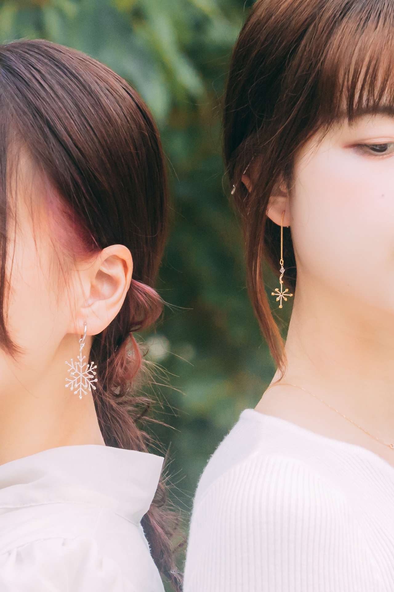 星影　耳飾りとネックレスのセット（ゴールド）