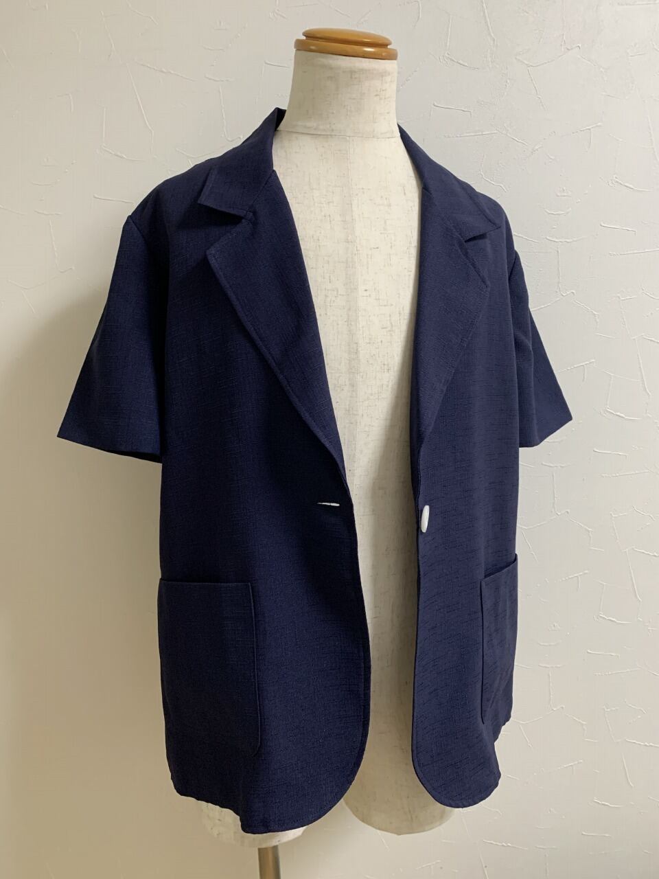 Woven Pattern Short Sleeve Summer Tailored Jacket