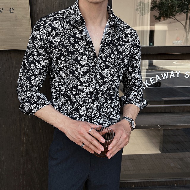 【新作】秋冬メンズ長袖シャツ・ビジネスシャツ・ヘアスタイルティーチャースクエアネックシャツ ACSZP