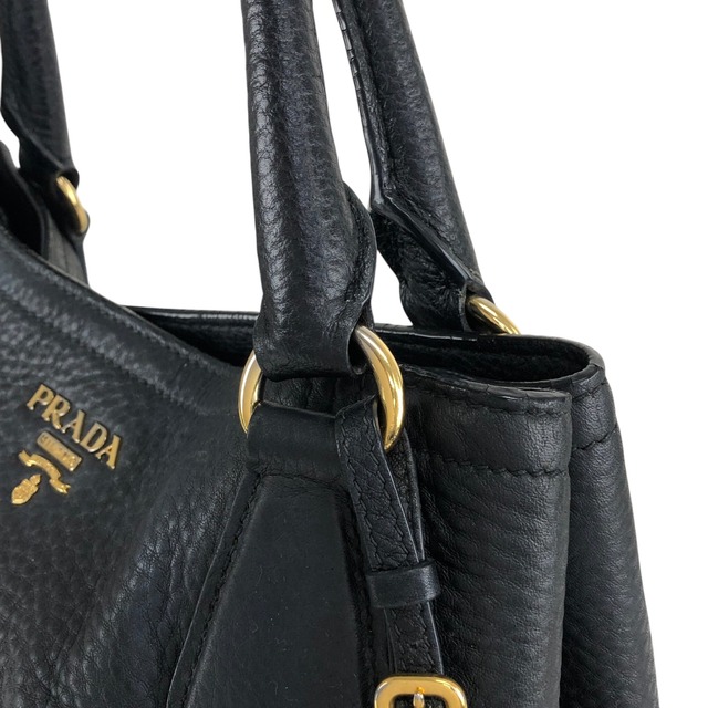PRADA プラダ ヴィッテロダイノ トートバッグ ブラック ロゴ レザー vintage ヴィンテージ オールド fpj5iw