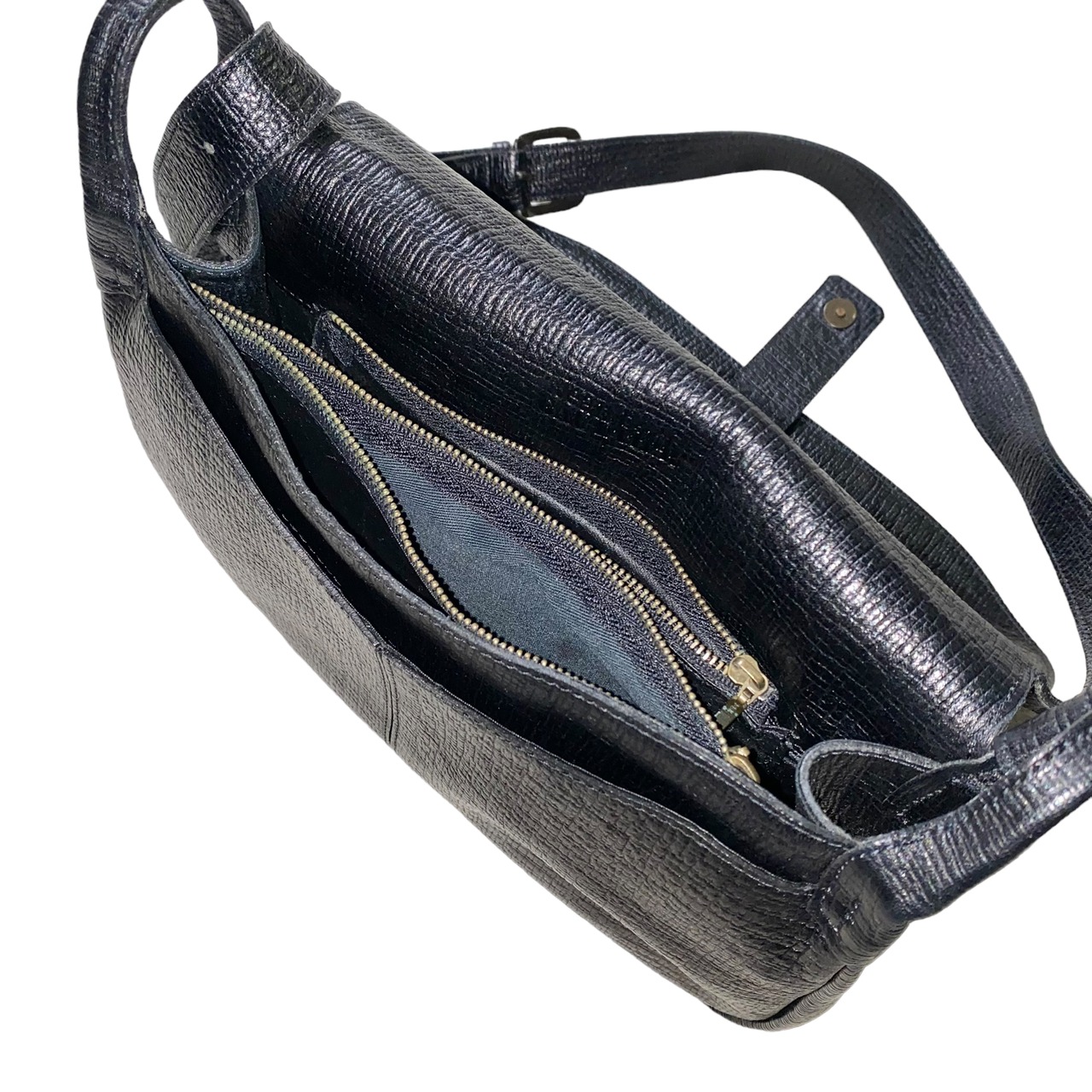 JEAN PAUL GAULTIER black leather shoulder bag