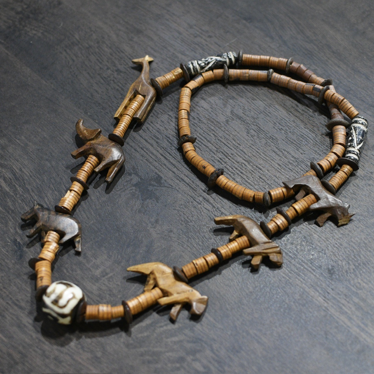 animal wood necklace