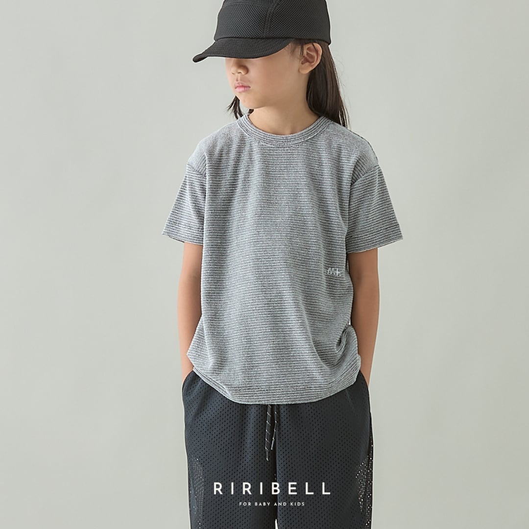 【MOUN TEN.】pile border T / ecru x charcoal