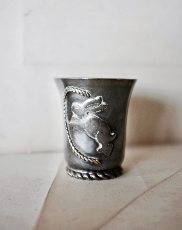 フランス 銀のうさぎとゴブレット シルバープレート アンティーク