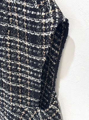 ツイードバックペプラムベスト