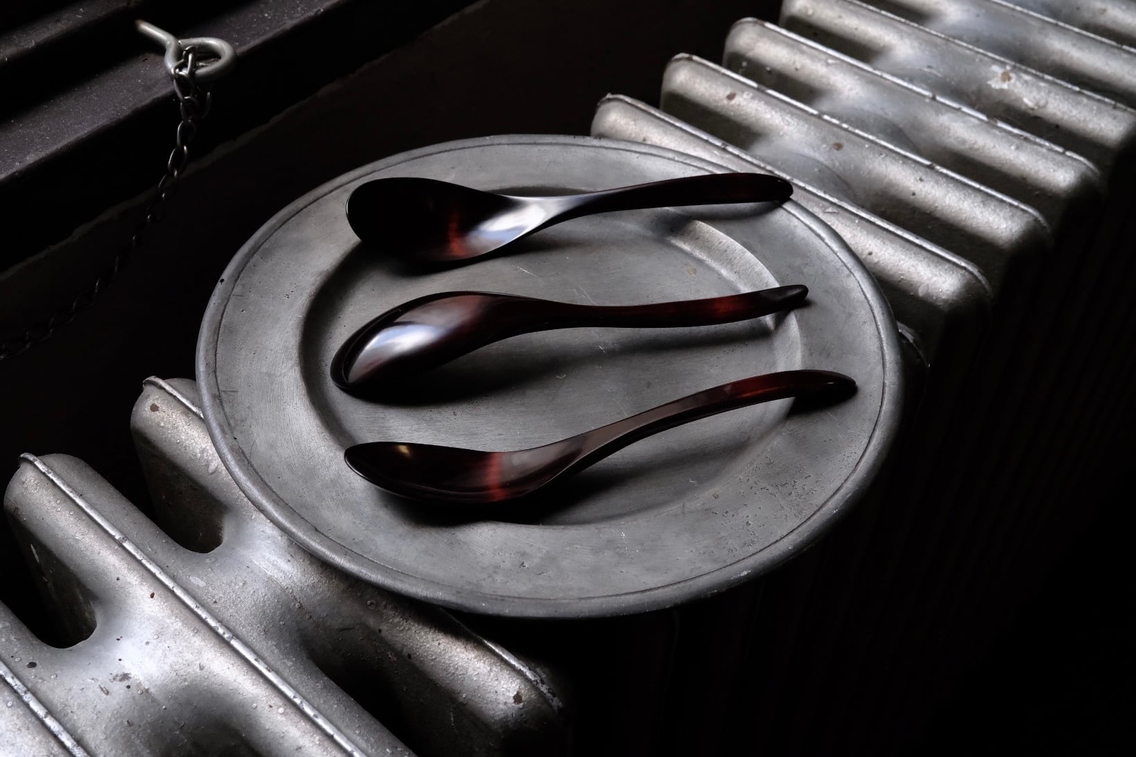 宮崎 "木と漆の工房みやくに" 宮国淳さんの奥京都・福知山産 丹波漆使用の "ひのきレンゲスプーン" H5  木地呂塗り仕上げ / 大阪