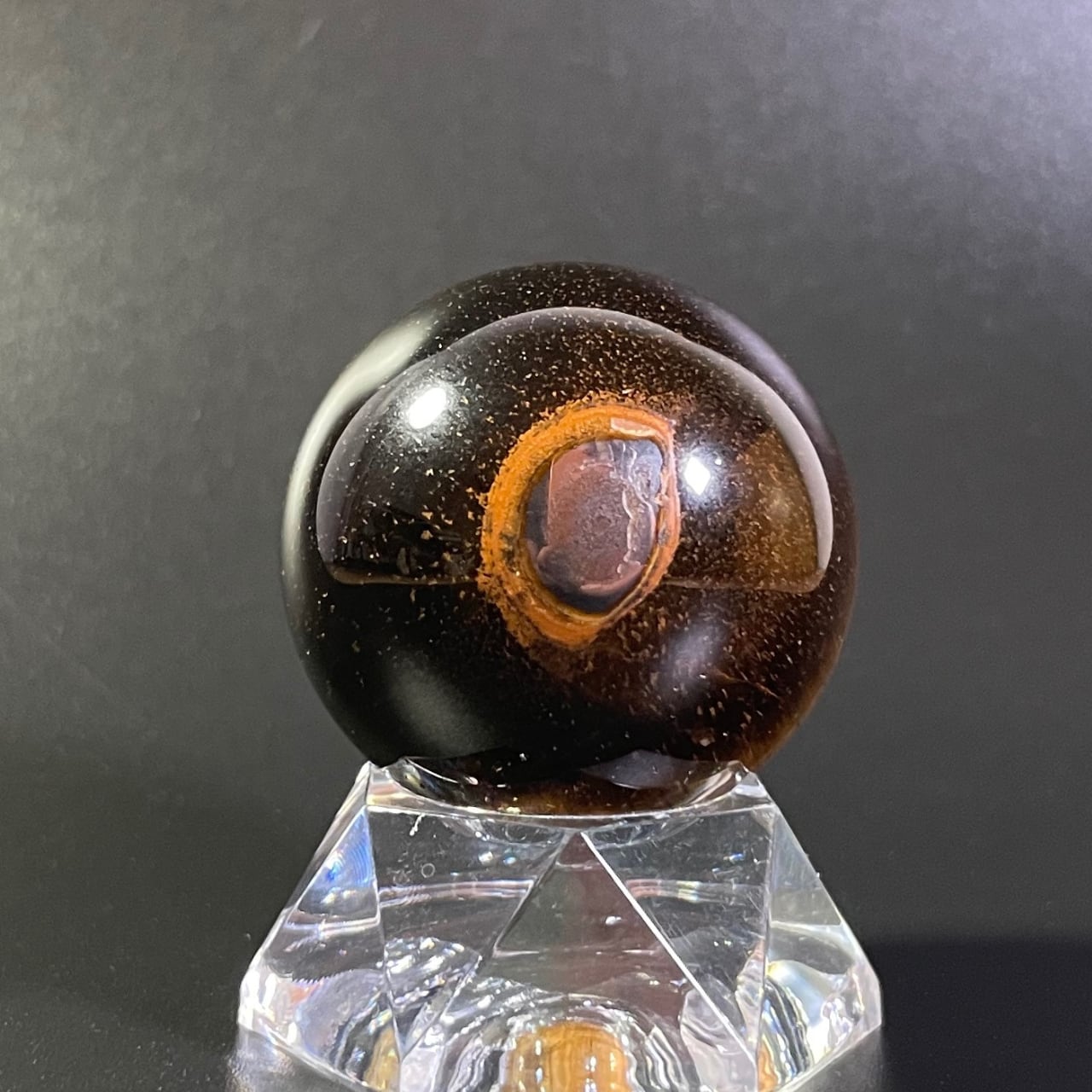 超激レア!!ラッキー7笑口瑪瑙大玉スフィア 超激レア!!ラッキー7笑口瑪瑙大玉スフィア 希少]タイガー