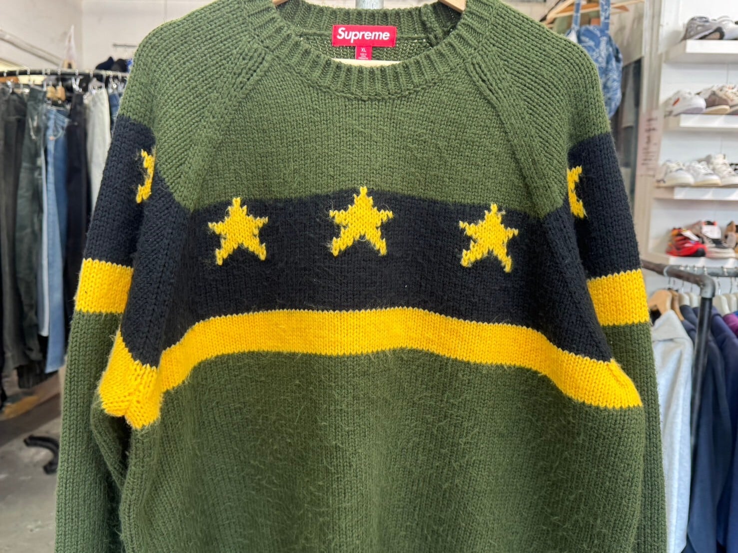 Supreme STARS SWEATER GREEN XL 81327 | BRAND BUYERS OSAKA