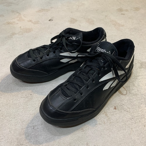 90s Reebok オールレザースニーカー　黒　ロゴ　US9.5