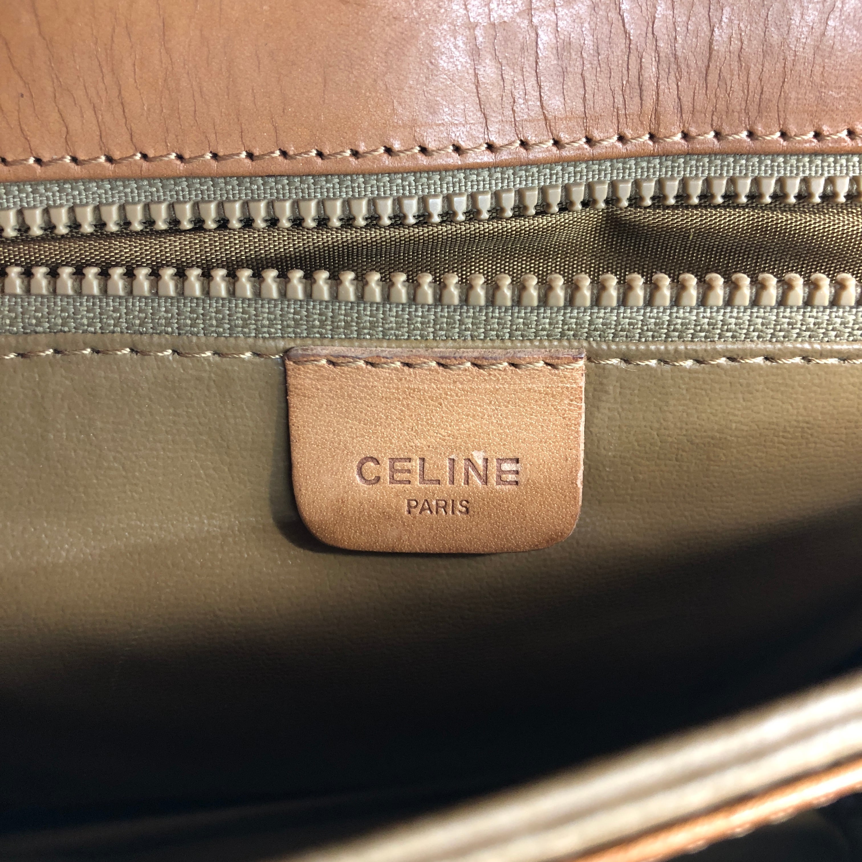 CELINE セリーヌ マカダム ショルダーバッグ ブラウン ブラゾン PVC
