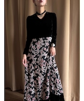 MADE IN FRANCE artistic velour long dress-5048-10