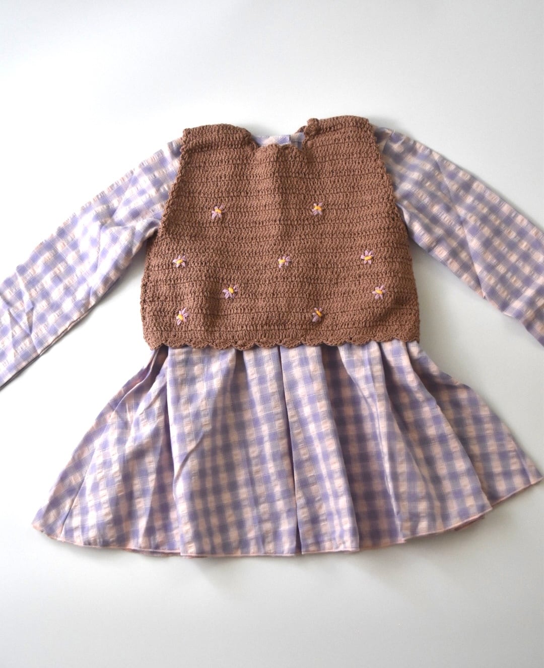 【Nothing But Amor】Daisies crochet vest brown