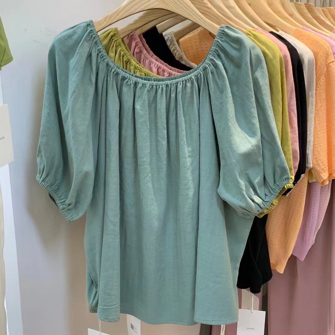 リネンブレンド カラースモック　AJ22085-9961