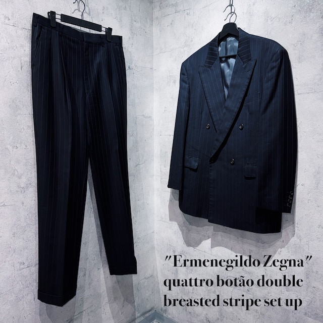 "Ermenegildo Zegna"quattro botão double breasted stripe set up
