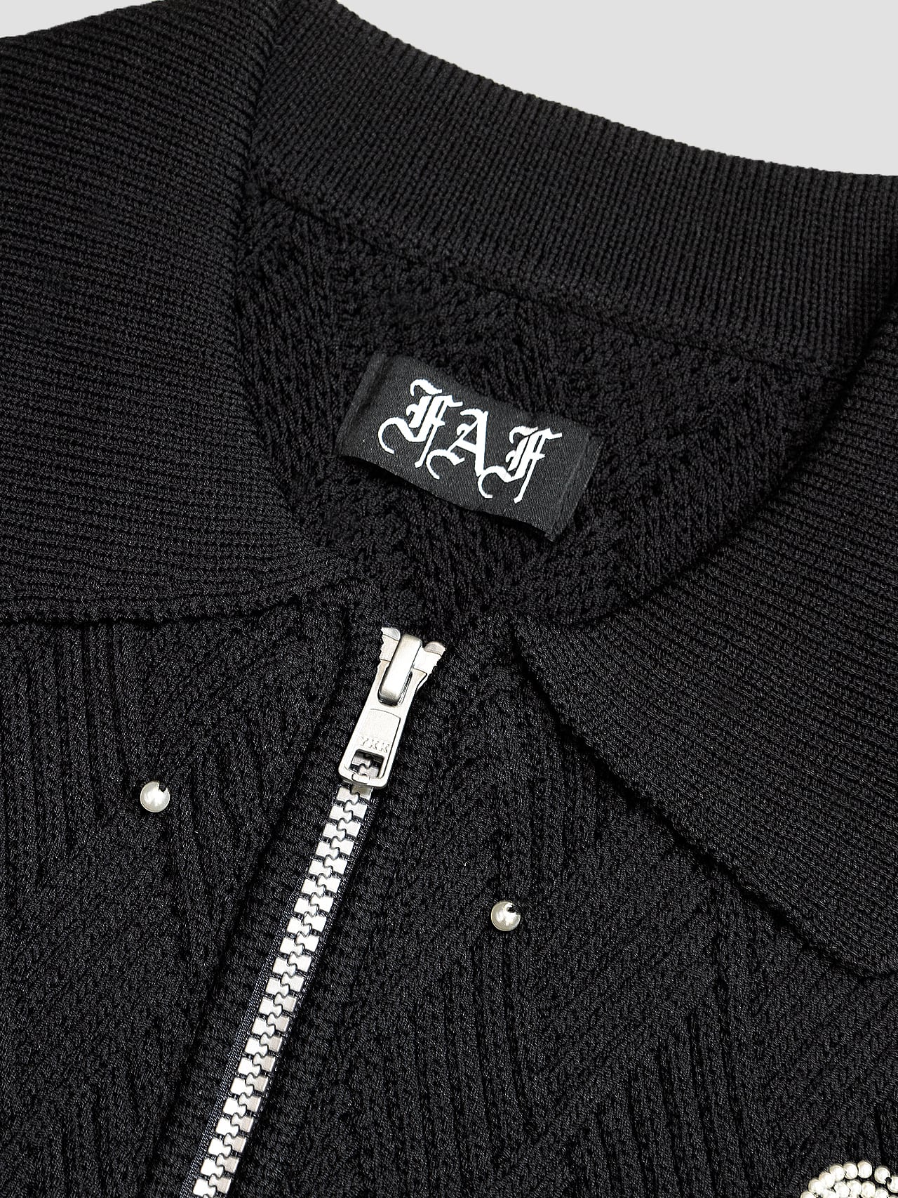 Fake as flowers faf 24aw パールカーディガン black