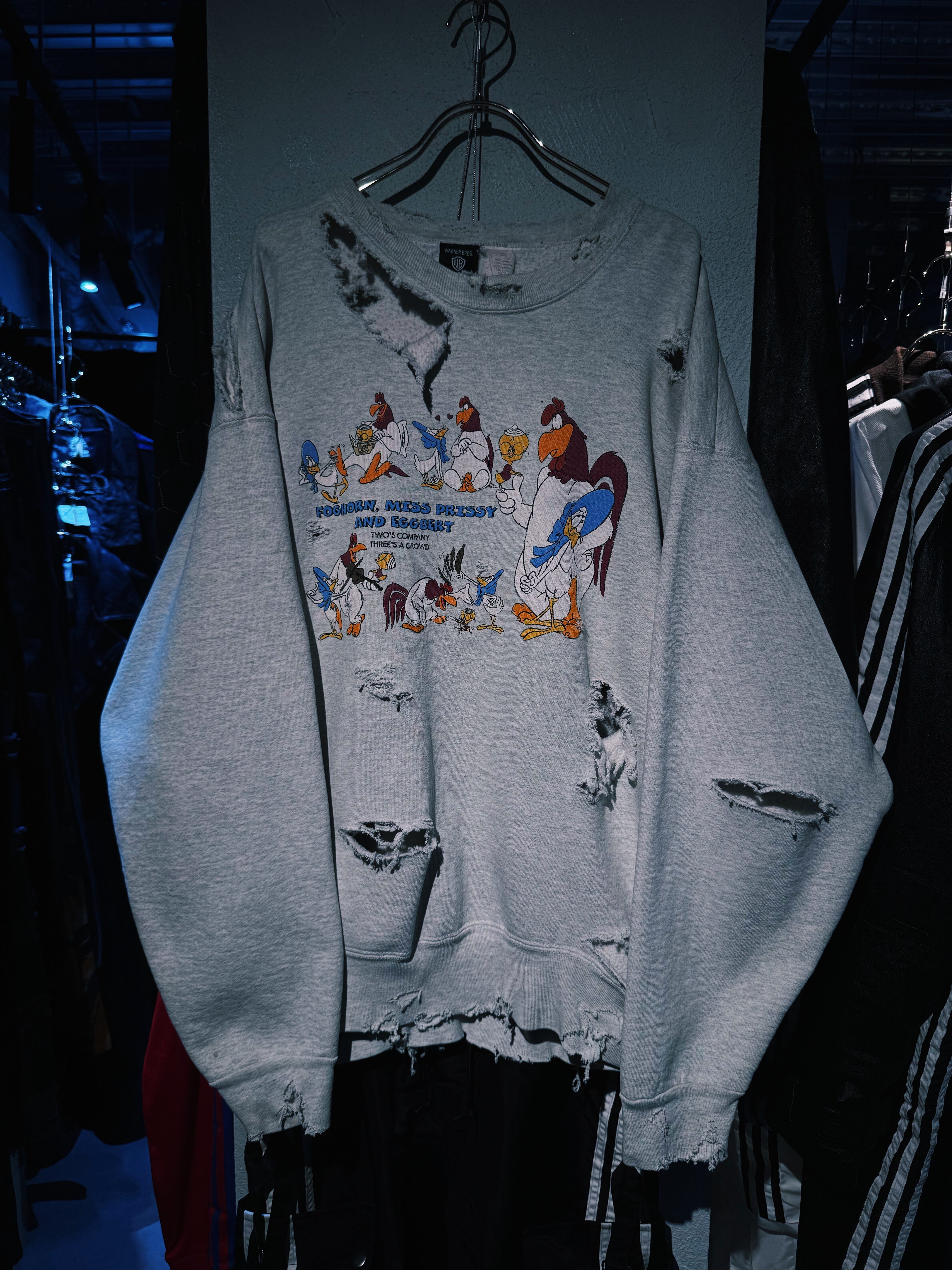 【D4C】90's vintage "Miss Prissy" boro custom sweat pullover