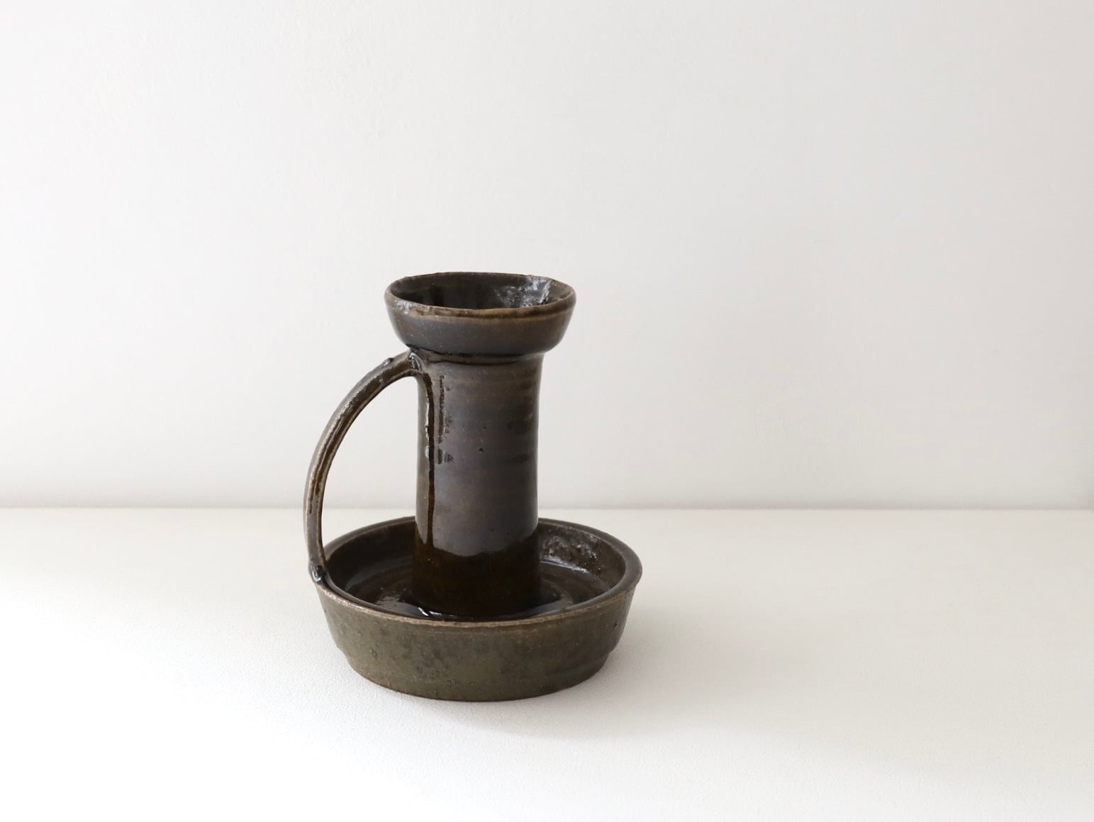 陶器製燭台 1匁～5匁用 陶器燭台 黒備前 – 大森和蝋燭屋