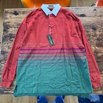 1990's DEADSTOCK ”Cross Creek" Striped Rugby Shirt Made in USA/Rust XL