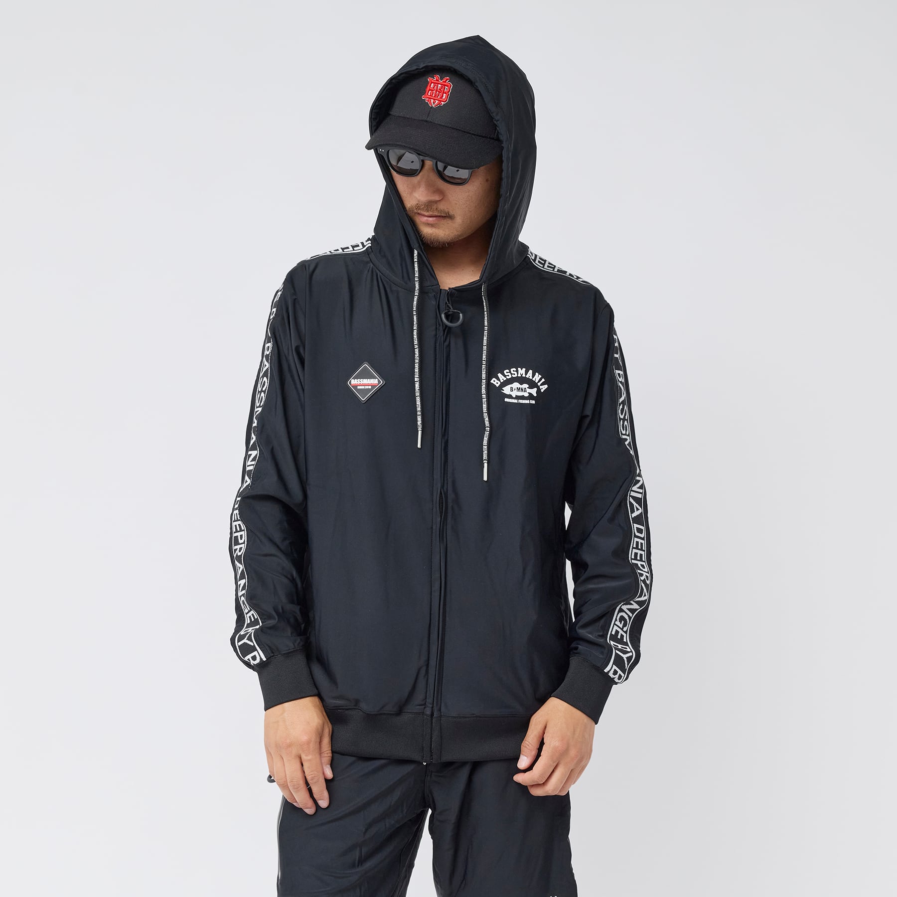 サイドリブ編みUVラッシュZIPパーカー［BLK］［LIMITED］ | bassmania.jp