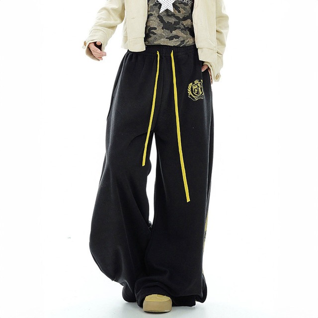 クロスパターンアーチラインワイドパンツ 2col   R02798
