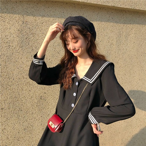 ✞ ♡ネイビースリム長袖スリーブ大人女子☆ ロング スウィート ✞ゴスロリ SM ミリ 甘ロリ クラロリ 和ロリ エレガント 黒ロリ 姫ロリ 華ロリ BB-BB64658088365