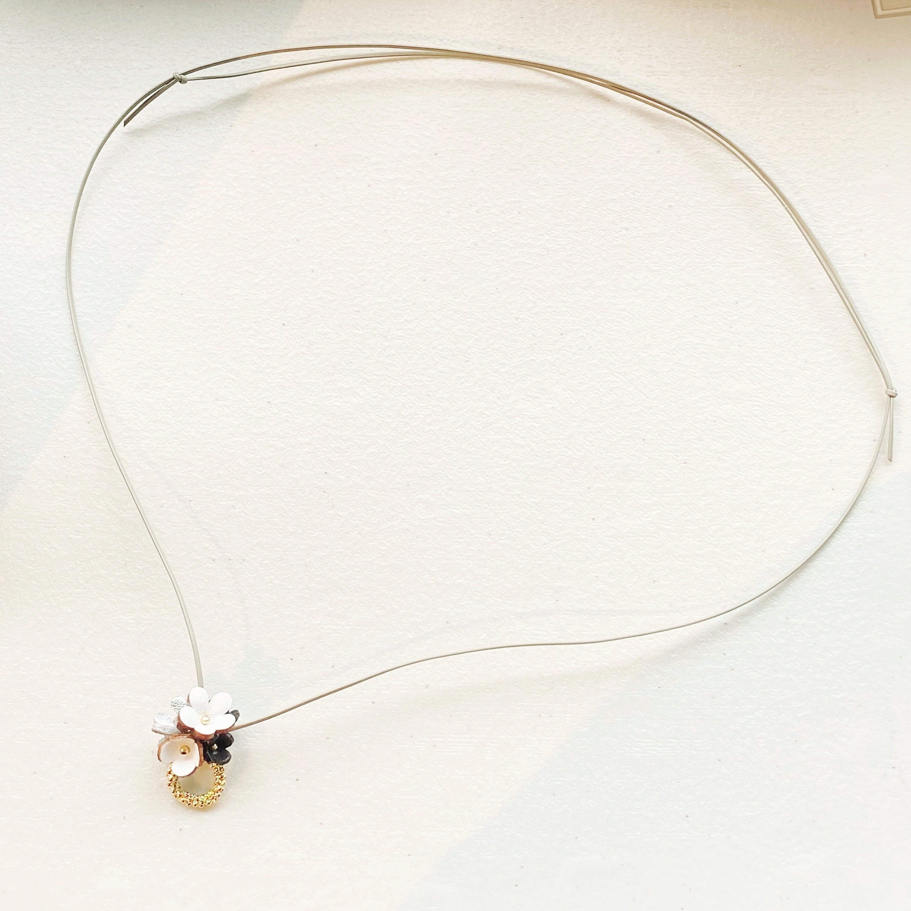 完売♡leather petit necklace♡