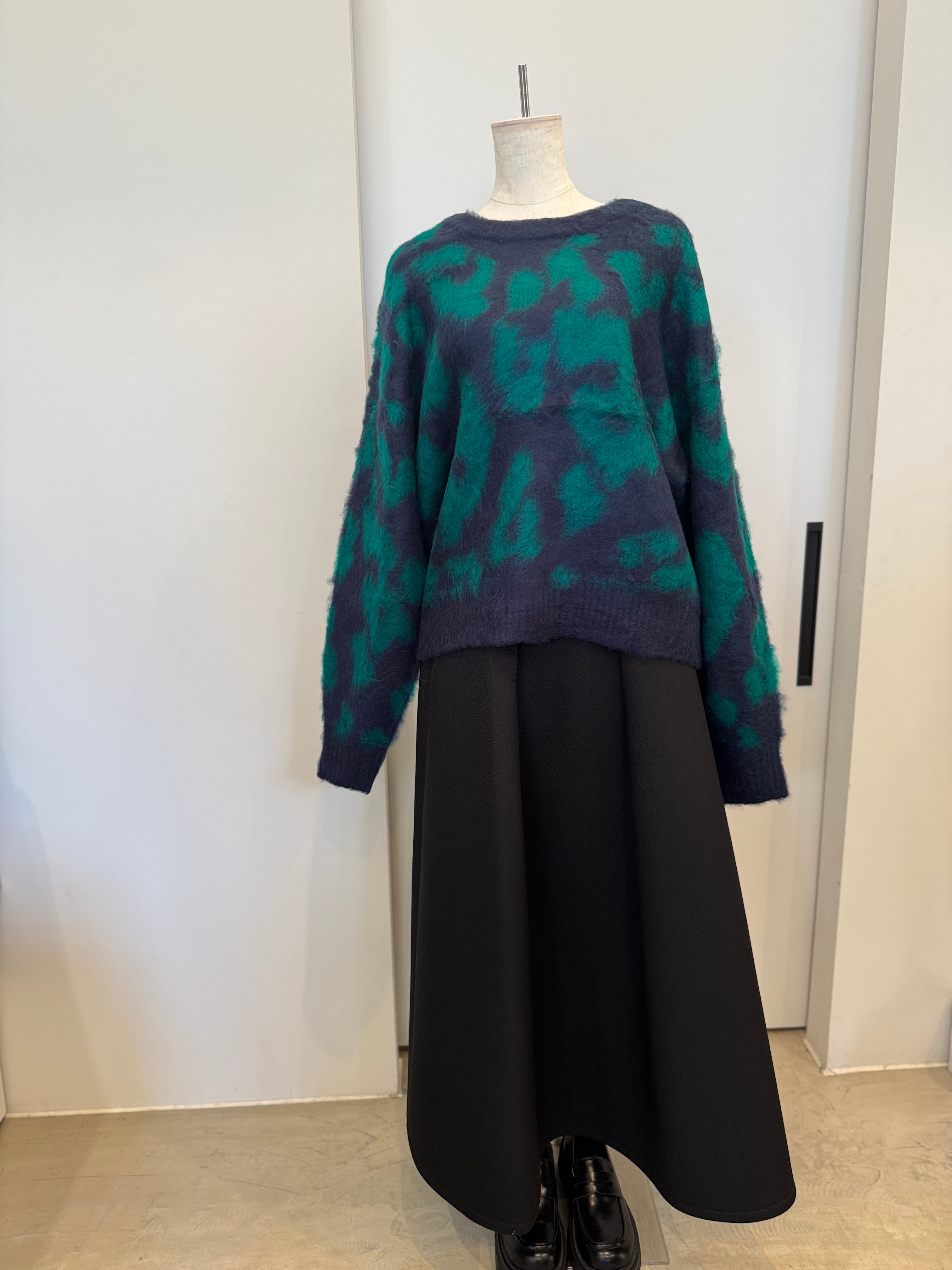 【SELECT】レオパード柄ニットプルオーバー