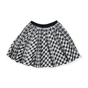 LOIS CRAYON ロイスクレヨン タック プリーツ フレア スカート サイズ M /ホワイトシルバー×ネイビー×ブラック