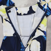 フラダンス 衣装 mmj modernistic エムエムジェイ モダニスティック ワンピース ドレス ネイビー系 日本製 2WAY 花柄 おしゃれ 大人っぽい きれい かわいい 華やか 鮮やか 明るい アロハ ハワイアンプリント フラ ダンス レッスン 練習