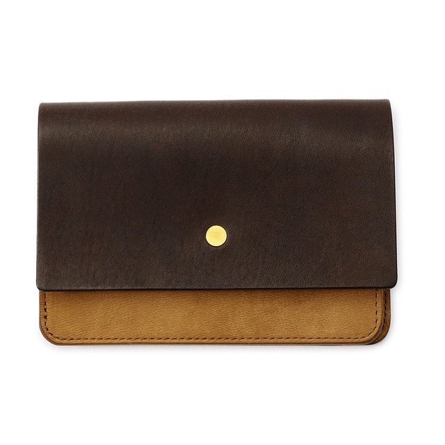 forme Hand wallet combi Liscio dark brown
