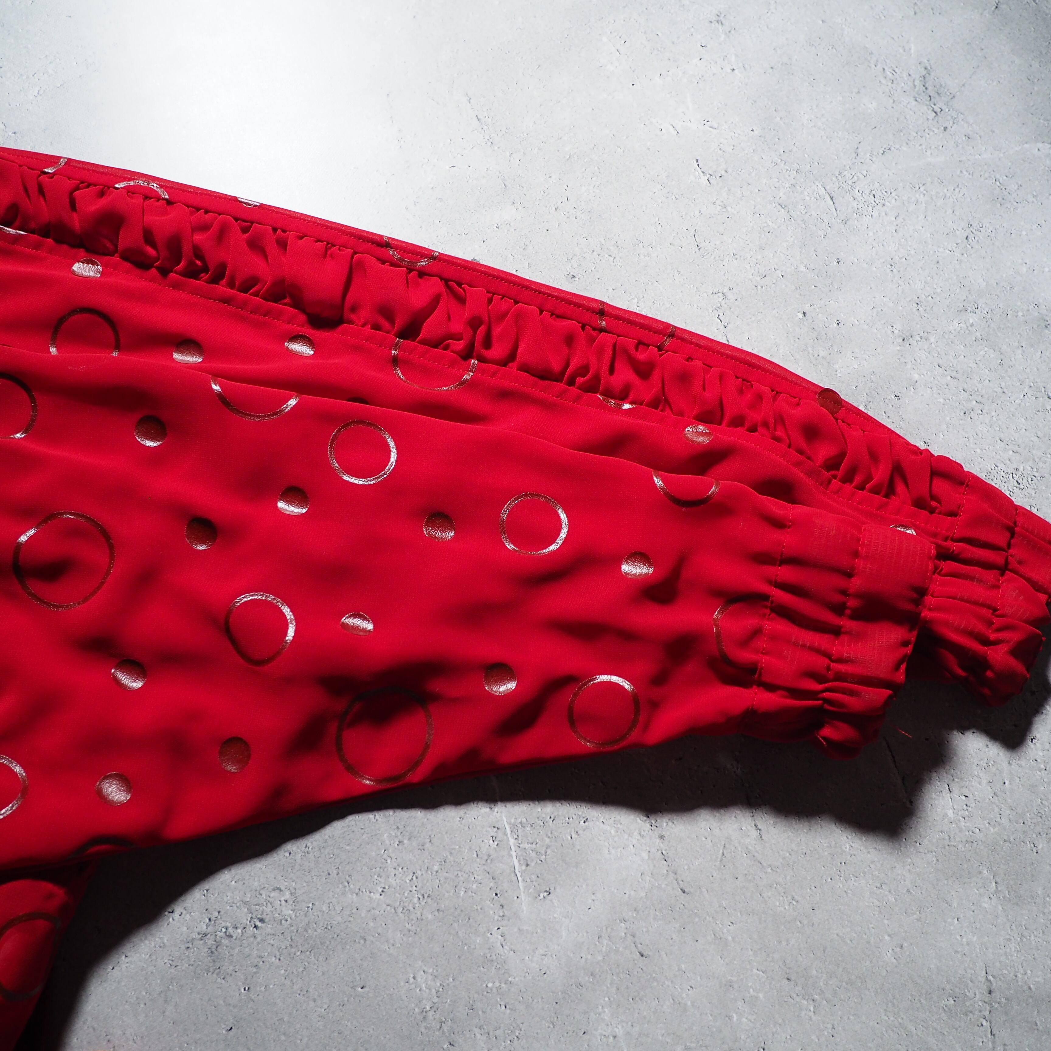 1990s ”franca v.paoloni ” modern rétro Dot pattern vintage Drape shirt